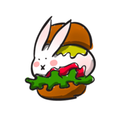 Cute white bunny sticker #6709855