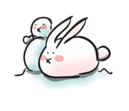 Cute white bunny sticker #6709857