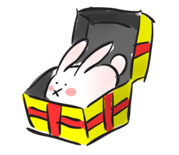 Cute white bunny sticker #6709858