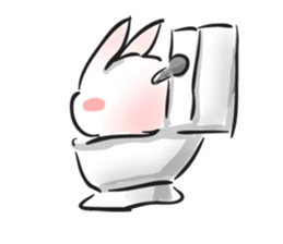 Cute white bunny sticker #6709859