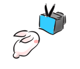 Cute white bunny sticker #6709860