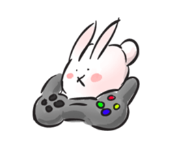 Cute white bunny sticker #6709861