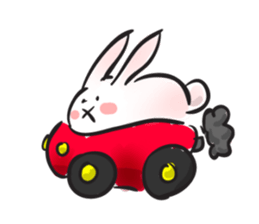 Cute white bunny sticker #6709863