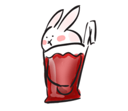 Cute white bunny sticker #6709864