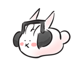 Cute white bunny sticker #6709865