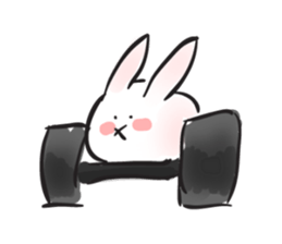 Cute white bunny sticker #6709866