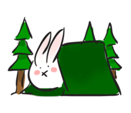 Cute white bunny sticker #6709867