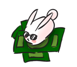 Cute white bunny sticker #6709868