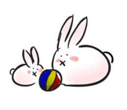 Cute white bunny sticker #6709869
