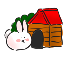 Cute white bunny sticker #6709870