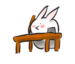 Cute white bunny sticker #6709871