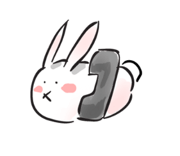 Cute white bunny sticker #6709872