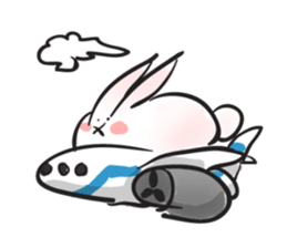 Cute white bunny sticker #6709874