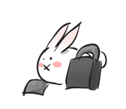 Cute white bunny sticker #6709875