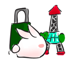 Cute white bunny sticker #6709876