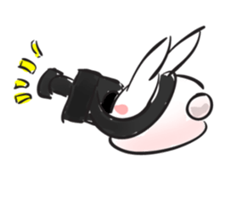 Cute white bunny sticker #6709877