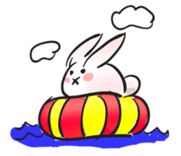 Cute white bunny sticker #6709878