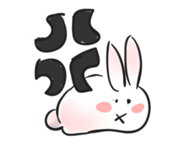 Cute white bunny sticker #6709880