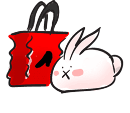 Cute white bunny sticker #6709882