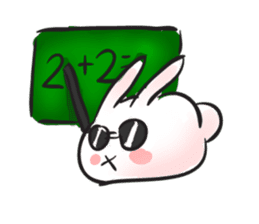 Cute white bunny sticker #6709884