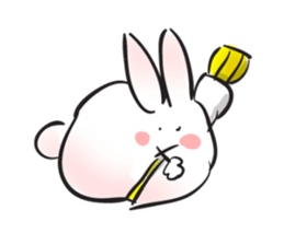 Cute white bunny sticker #6709885