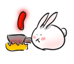 Cute white bunny sticker #6709886