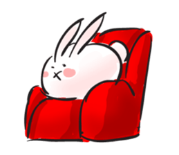 Cute white bunny sticker #6709887