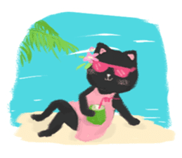 Black Cat Monmon sticker #6712296