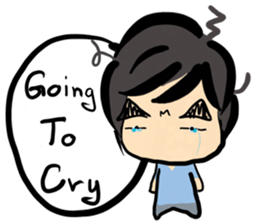 Dark eyebrows with little eyes sticker #6716173