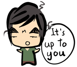 Dark eyebrows with little eyes sticker #6716178