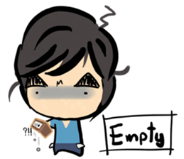 Dark eyebrows with little eyes sticker #6716181