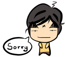 Dark eyebrows with little eyes sticker #6716188