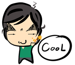 Dark eyebrows with little eyes sticker #6716204