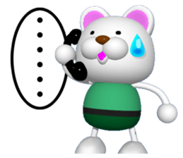 Mr. white bear is on the phone. sticker #6717910