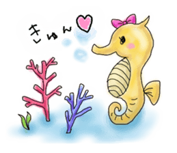 Heart  warming by the sea creatures sticker #6727918