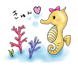 Heart  warming by the sea creatures sticker #6727918