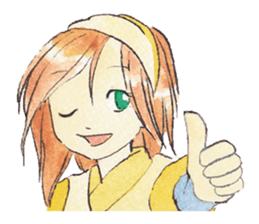 Yukako's yellow bandana sticker #6728778