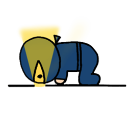 Small ninja and his dog sticker #6731749