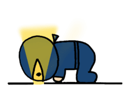 Small ninja and his dog sticker #6731749