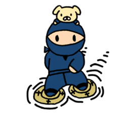 Small ninja and his dog sticker #6731759