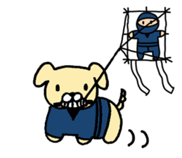 Small ninja and his dog sticker #6731765