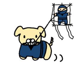 Small ninja and his dog sticker #6731765