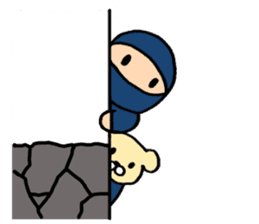 Small ninja and his dog sticker #6731766
