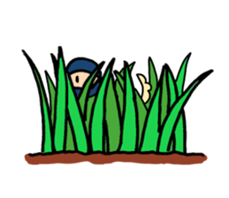 Small ninja and his dog sticker #6731767