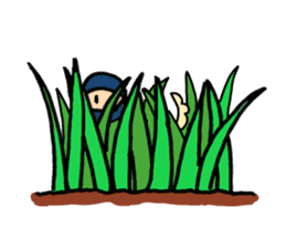 Small ninja and his dog sticker #6731767