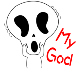 Skull egg head_English sticker #6736412