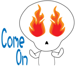 Skull egg head_English sticker #6736424