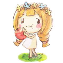 The little girl with her friends