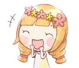 The little girl with her friends sticker #6736732