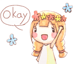 The little girl with her friends sticker #6736734